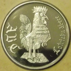 Реверс монеты Латвия, 1 лат, 2010, Латвийский букварь