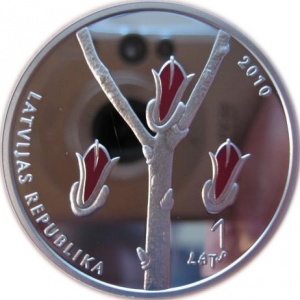 Аверс монеты Латвия, 1 лат, 2010, Декларация независимости