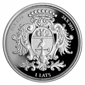 Аверс монеты Латвия, 1 лат, 2011, Рундальский дворец