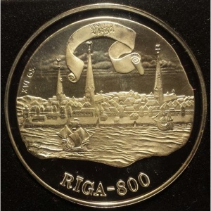 Реверс монеты Латвия, 10 латов, 1996, 800 лет Риге - XVI век