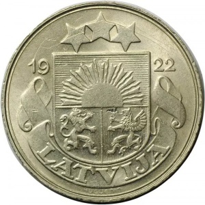 Аверс монеты Латвия, 50 сантимов, 1922