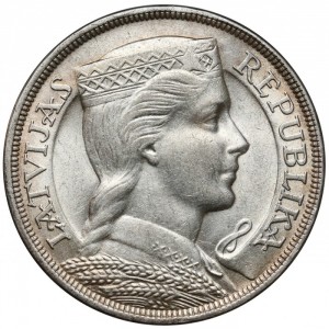 Аверс монеты Латвия, 5 латов, 1929-1932