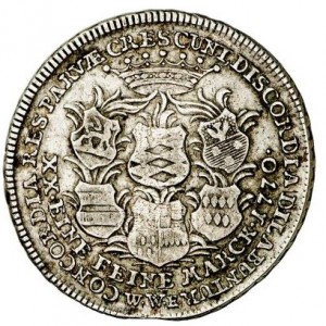 Реверс монеты Лёвенштейн-Вертгейм, ½ талера, 1769-1770