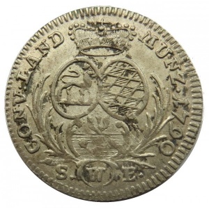 Аверс монеты Лёвенштейн-Вертгейм, 3 крейцера, 1790