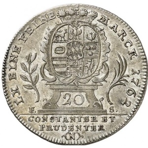 Реверс монеты Лёвенштейн-Вертгейм, 20 крейцеров, 1762-1766