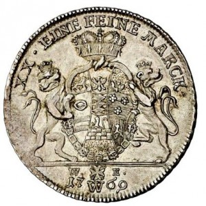 Реверс монеты Лёвенштейн-Вертгейм, ½ талера, 1769