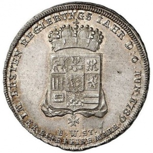 Реверс монеты Лёвенштейн-Вертгейм, ½ талера, 1789
