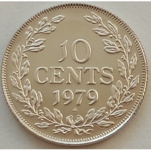 Реверс монеты Либерия, 10 центов, 1979