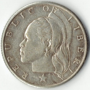 Аверс монеты Либерия, 25 центов, 1960-1961