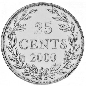 Реверс монеты Либерия, 25 центов, 2000