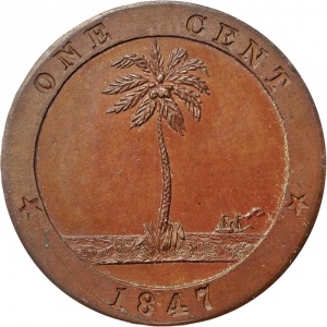 Реверс монеты Либерия, 1 цент, 1847
