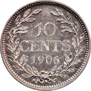 Реверс монеты Либерия, 10 центов, 1896-1906