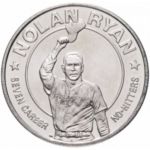 Реверс монеты Либерия, 1 доллар, 1993, Нолан Райан