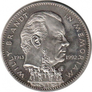 Реверс монеты Либерия, 1 доллар, 1993, В память о Вилли Брандте