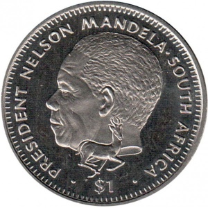 Реверс монеты Либерия, 1 доллар, 1994, Нельсон Мандела