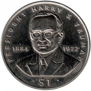 Реверс монеты Либерия, 1 доллар, 1995, Гарри Трумэн