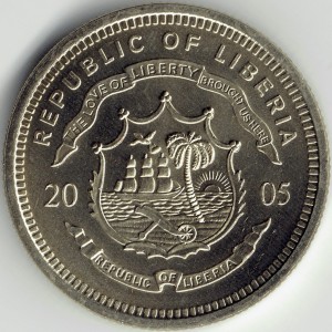 Аверс монеты Либерия, 1 доллар, 2005, Бенедикт XVI - Рукоположение