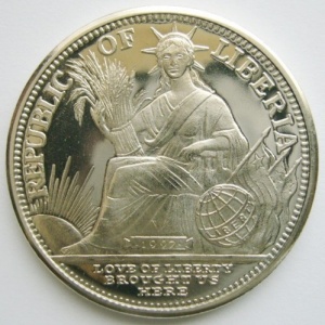 Аверс монеты Либерия, 5 долларов, 1997, Год кролика