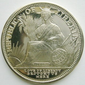 Аверс монеты Либерия, 5 долларов, 1997, Год дракона