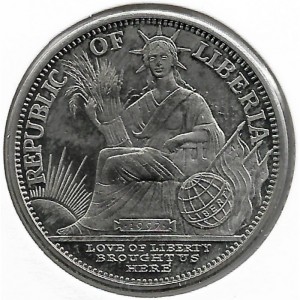 Аверс монеты Либерия, 5 долларов, 1997, Год свиньи