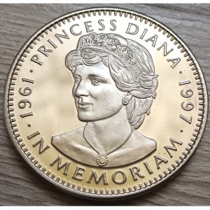 Реверс монеты Либерия, 5 долларов, 1997, В памяти