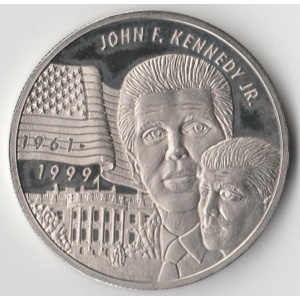 Реверс монеты Либерия, 5 долларов, 1999, Джон Кеннеди (младший)