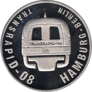 Реверс монеты Либерия, 5 долларов, 1999, Transrapid 08