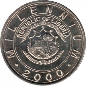 Аверс монеты Либерия, 5 долларов, 2000, Миллениум - Год лошади