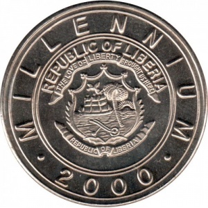 Аверс монеты Либерия, 5 долларов, 2000, Миллениум - Год козы