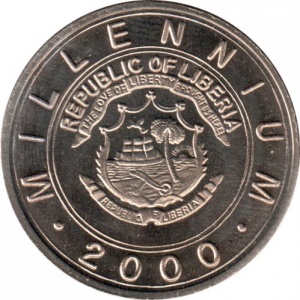 Аверс монеты Либерия, 5 долларов, 2000, Миллениум - Год кролика