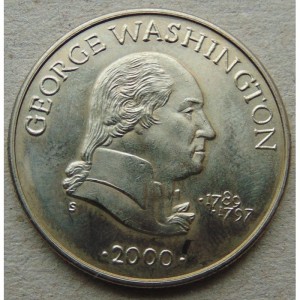 Аверс монеты Либерия, 5 долларов, 2000, Джордж Вашингтон (1789-1797)