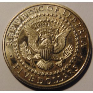 Реверс монеты Либерия, 5 долларов, 2000, Джордж Вашингтон (1789-1797)