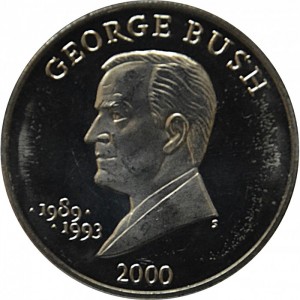 Реверс монеты Либерия, 5 долларов, 2000, Джордж Буш (1989-1993)