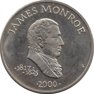 Реверс монеты Либерия, 5 долларов, 2000, Джеймс Монро (1817-1825)