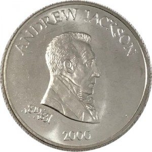 Реверс монеты Либерия, 5 долларов, 2000, Эндрю Джексон (1829-1837)
