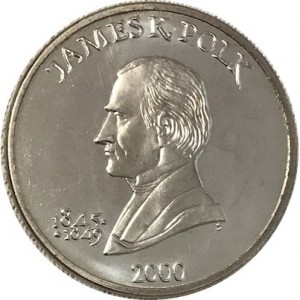 Реверс монеты Либерия, 5 долларов, 2000, Джеймс Нокс Полк (1845-1849)