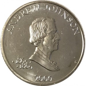 Реверс монеты Либерия, 5 долларов, 2000, Эндрю Джонсон (1865-1869)