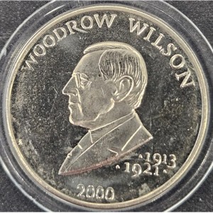 Реверс монеты Либерия, 5 долларов, 2000, Томас Вудро Вильсон (1913–1921)
