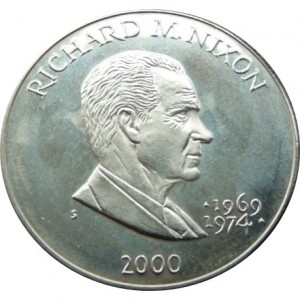Реверс монеты Либерия, 5 долларов, 2000, Ричард Никсон (1969–1974)