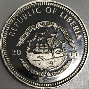 Аверс монеты Либерия, 5 долларов, 2000, Иоанн Павел II, Юбилейный год 2000