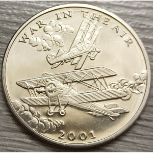 Реверс монеты Либерия, 5 долларов, 2001, Война в воздухе