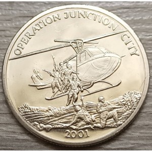 Реверс монеты Либерия, 5 долларов, 2001, Операция "Джанкшн Сити"