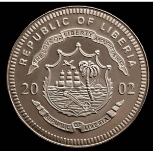 Аверс монеты Либерия, 5 долларов, 2002, Новые монеты Ватикана