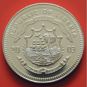 Аверс монеты Либерия, 5 долларов, 2003, Олимпийские игры
