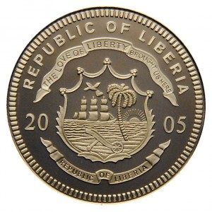 Аверс монеты Либерия, 5 долларов, 2005, Горх Фок