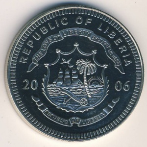 Аверс монеты Либерия, 5 долларов, 2006, Статуя свободы