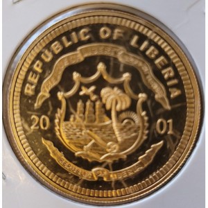 Аверс монеты Либерия, 10 долларов, 2001, Жаклин Бувье Кеннеди