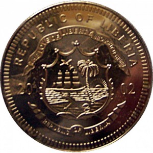 Аверс монеты Либерия, 10 долларов, 2002, Борьба Америки за свободу