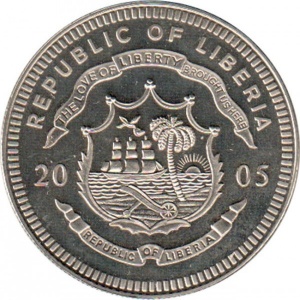 Аверс монеты Либерия, 10 долларов, 2005, Иоанн Павел II /Ватикан/
