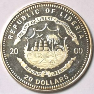 Аверс монеты Либерия, 20 долларов, 2000, Миллениум - календарь